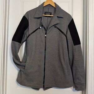 Retro Distrikt Full Zip Polyester Coat‎ Black And Gray Men’s XL